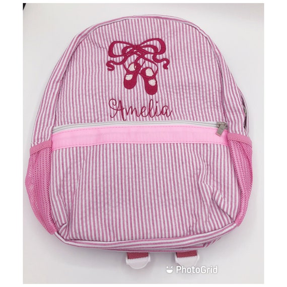 Toddler Backpack,  Dance Backpack, Daycare Backpack, Baby BackPack, Personalized Toddler Backpack, Custom Backpack, Seersucker Backpack