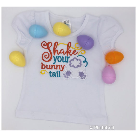 Shake Your Bunny Tail Easter Shirt, Boys or Girls Easter Shirt, Infant or Toddler Easter Shirt