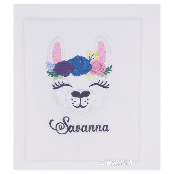 Llama With a Crown of Roses, Girls Fun Llama Shirt, Glitter Llama and Roses Shirt, Kids Shirt, Toddler Shirt, Birthday Gift