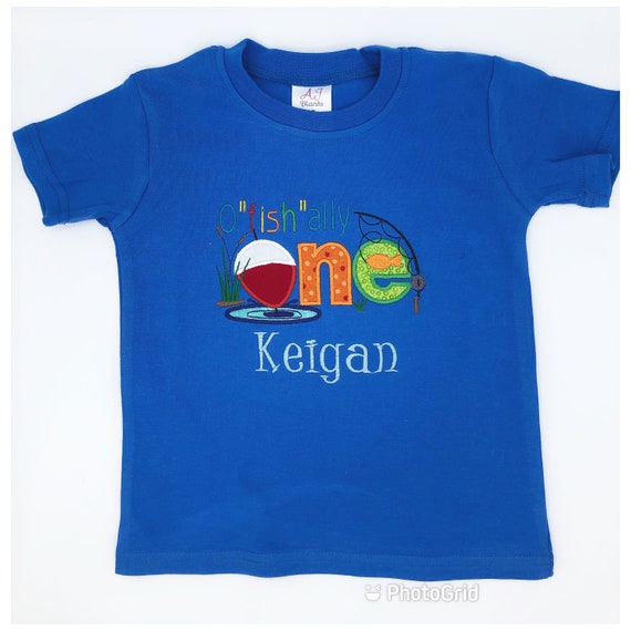 Custom "Ofishally One Birthday Shirt, Personalized Birthday Shirt, Childs Birthday Shirt, First Birthday Shirt