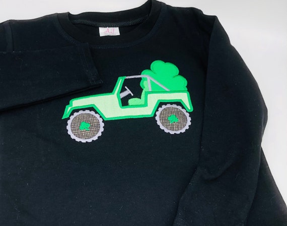 St Patrick’s Day Truck Shirt, Boys Shamrock Shirt, Custom Clover Shirt