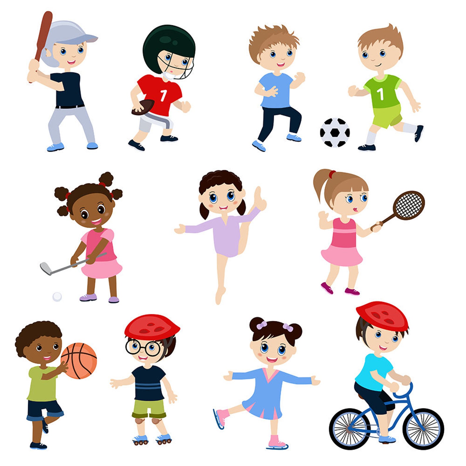 Kinder Sport Digital Vector ClipArt. Kinder die Sport  Etsy