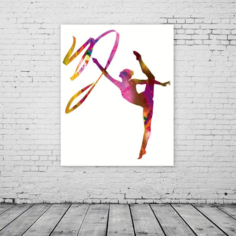 Rhythmic Gymnast with Ribbon Printable Gymnastic Wall Art Etsy