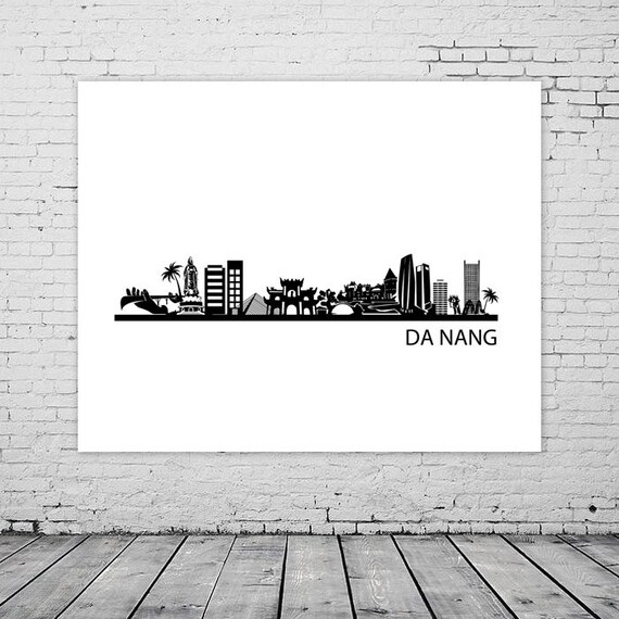 Da Nang Au Vietnam Skyline Affiche Numerique Impression Dart Etsy