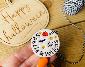 Halloween Clay Decoration - fall, autumn, spooky, handmade, personalised, ghost, pumpkin.