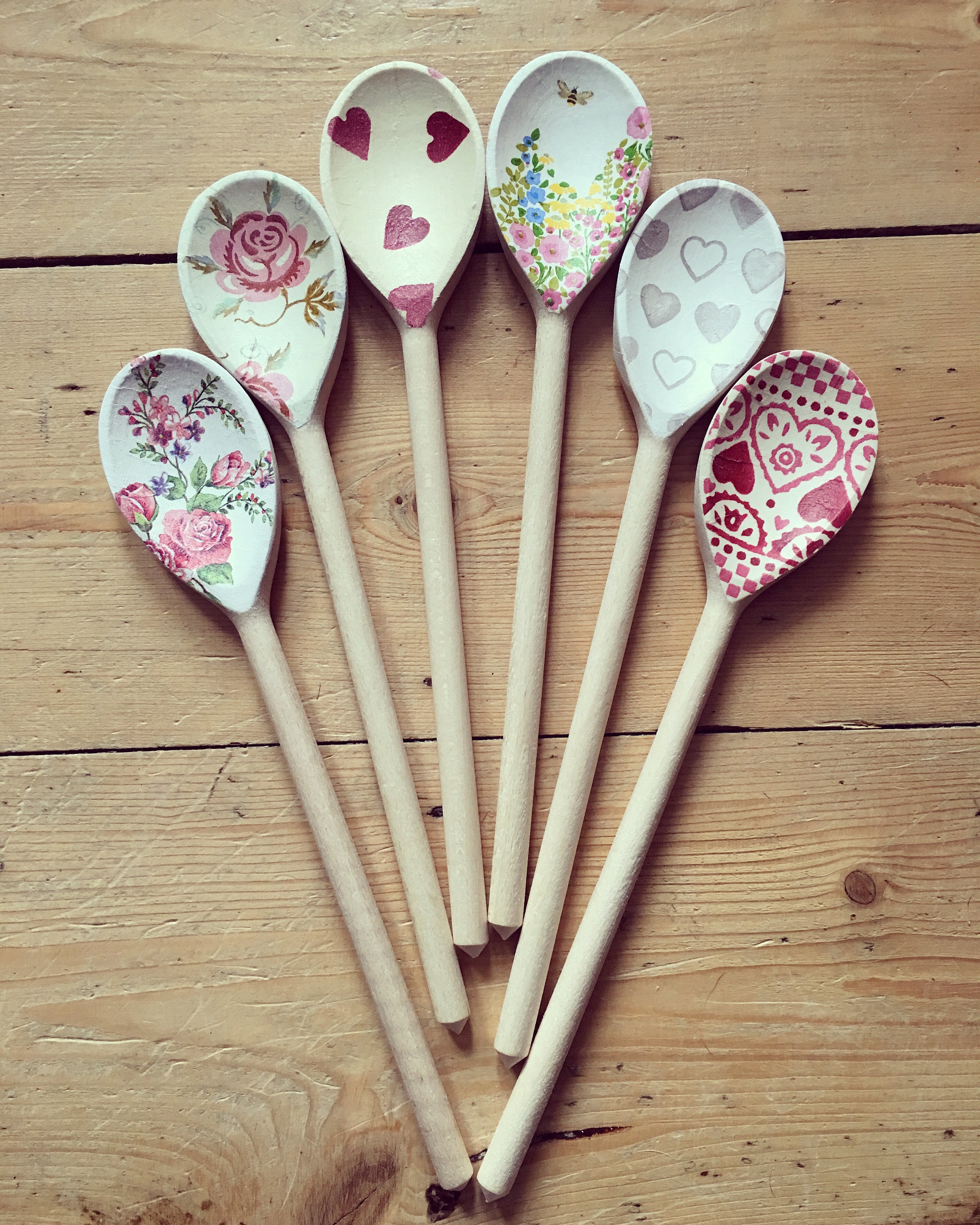 Hand decorated wooden spoon Etsy