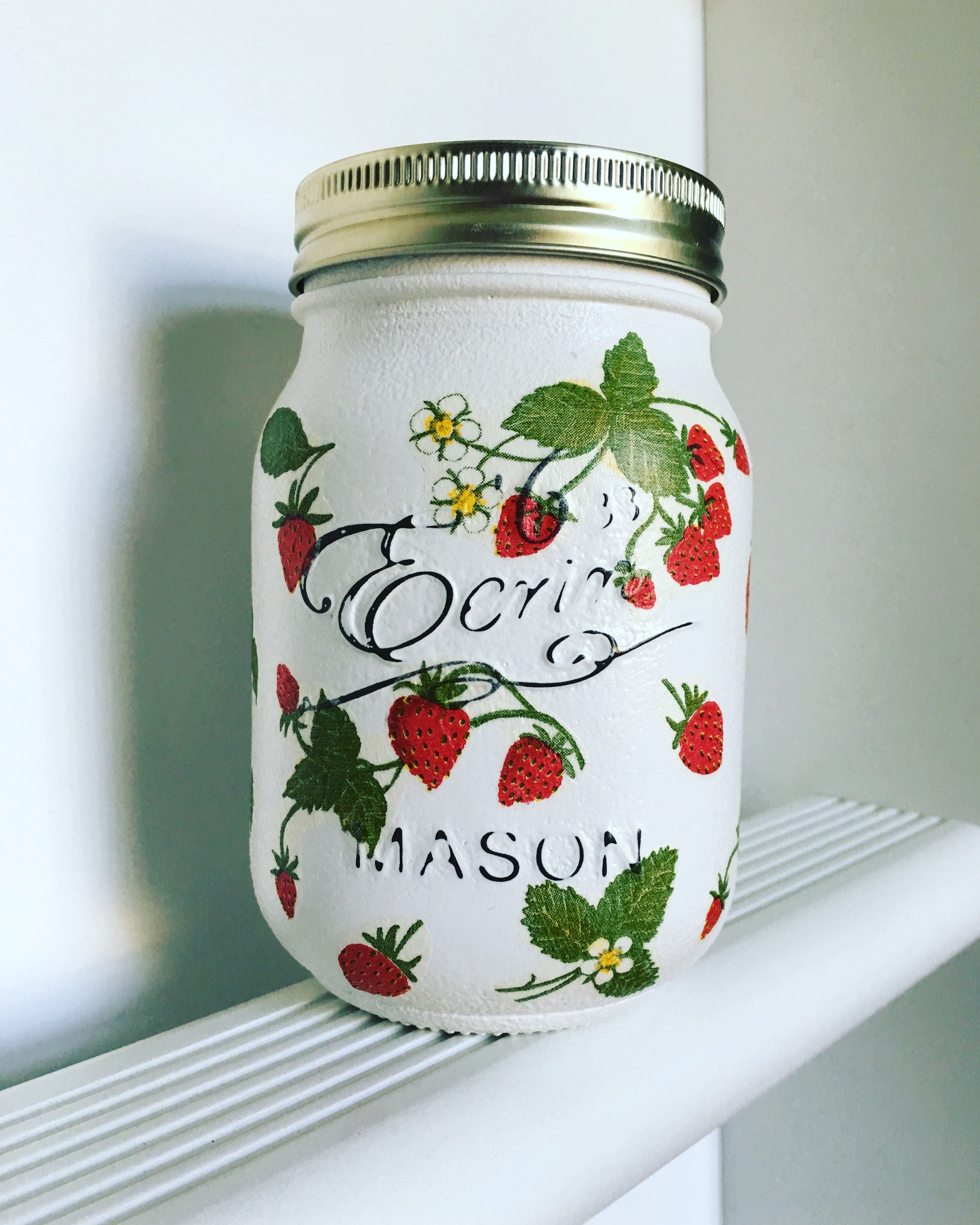 Wild Strawberries Mason Jar Handmade Home Decor Gifts - Etsy