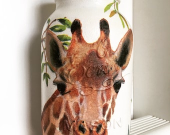 Giraffe Design Maurer Glas - handgefertigt, Dschungel, wilde Tier.