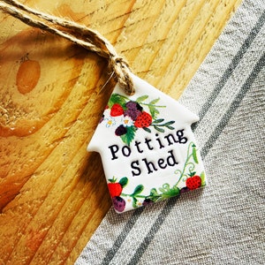 Potting Shed Gardening Theme Decoration- handmade, flowers, plant, planting, gift, personalised.