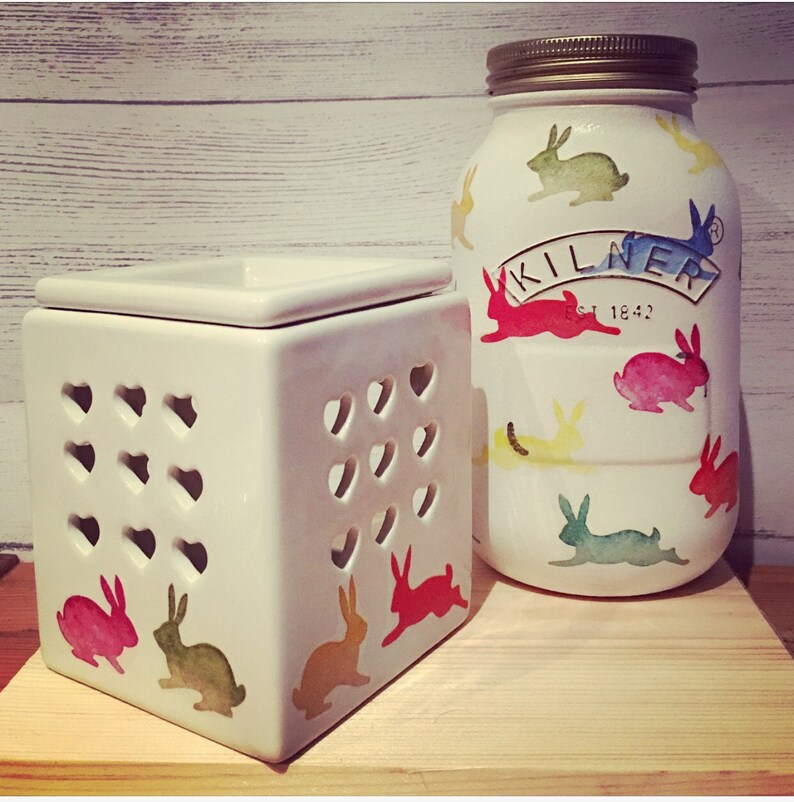 Hand decorated wax melt burner.