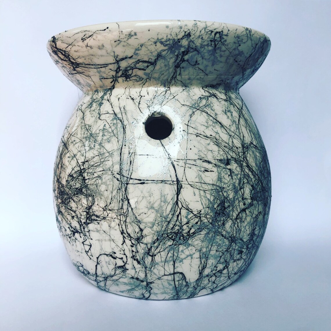 Monochrome Wax Burner oil burner handmade marble effect Etsy