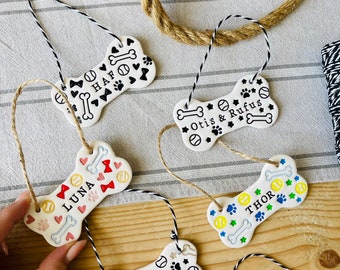 Personalised Dog Decorations- ornament, puppy, handmade, dog gift, dog food, dog treats.