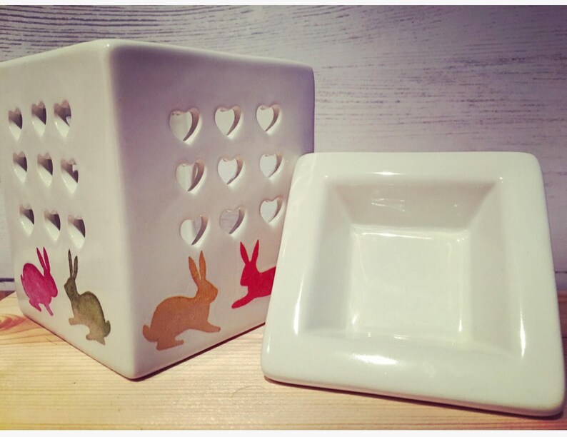 Hand decorated wax melt burner.