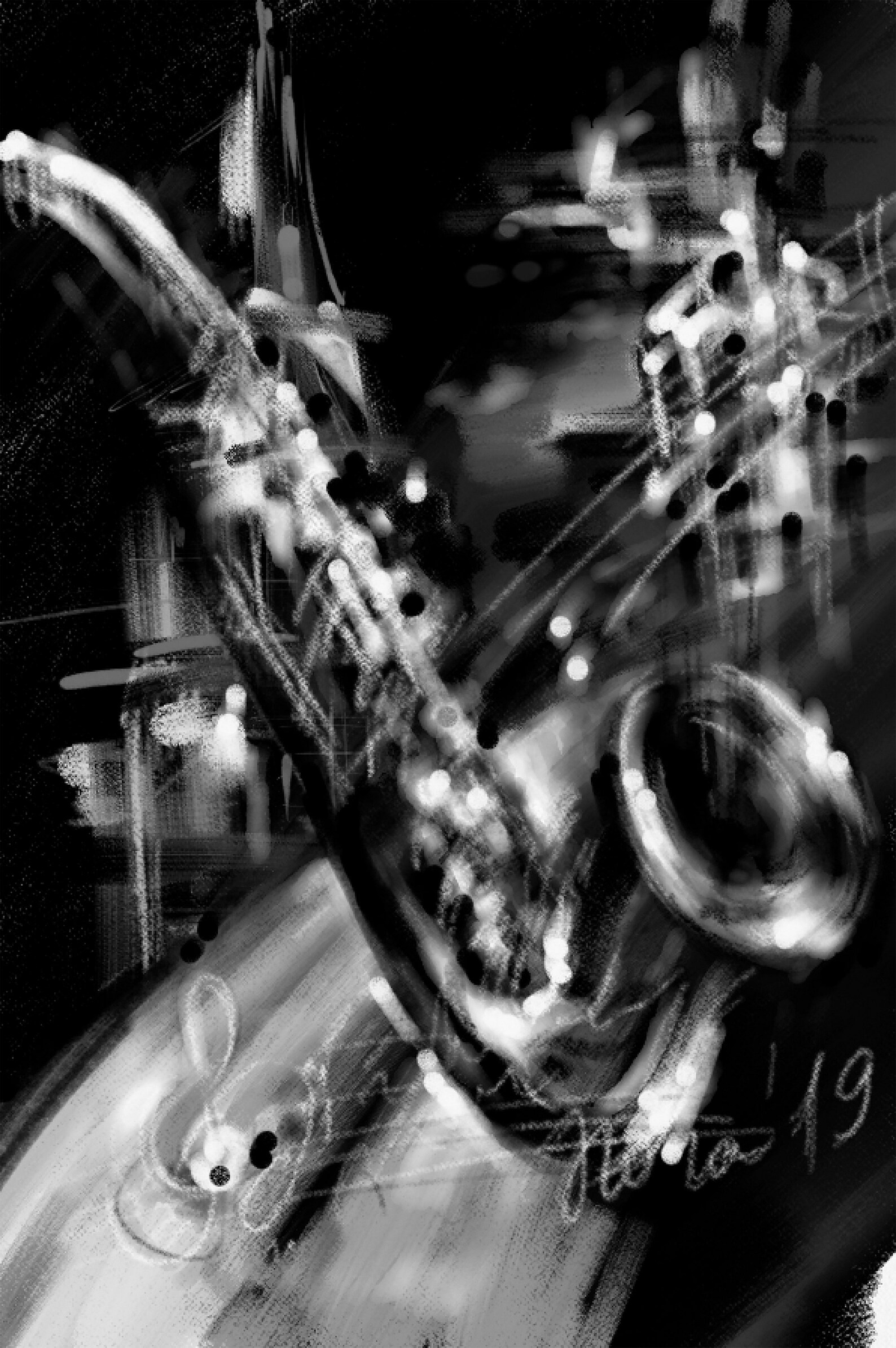 Jazz music downloadable file Black and white poster prints Etsy
