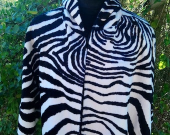 fun faux zebra skin cape with hood.Festival cape. Gothic, elvish, cosplay, LARP, or just for fun, Cape Diem