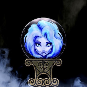 Crystal Clairvoyant - Acrylic Pin - Handmade Inspired by Madame Leota