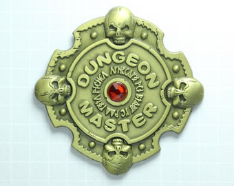 DnD Pin Dungeon Master 3d Bronze Metal and Crystal D&D RPG