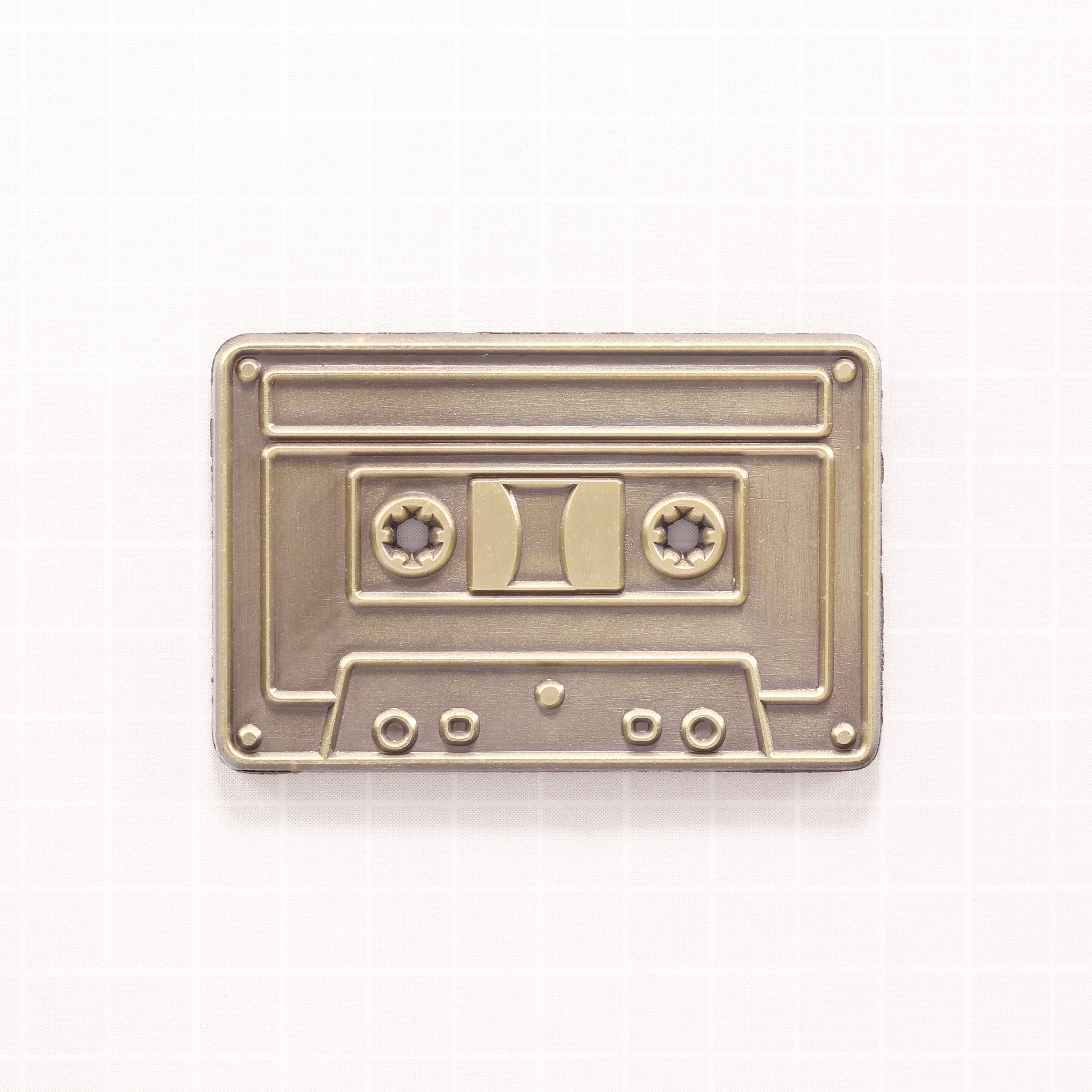 Cassette Tape 1980! Enamel Pin ANTIQUE GOLD Cassette Tape - 1980's Throwback