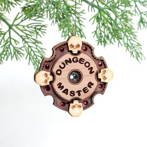 Dungeon Master Ornament w/ Crystals - Personalize - DnD Christmas