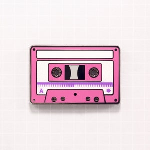 Cassette Tape 1980! Enamel Pin PINK Cassette Tape - 1980&#39;s Throwback