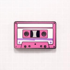 Cassette Tape 1980! Enamel Pin PINK Cassette Tape - 1980's Throwback