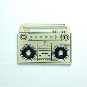 Boombox 1980! Enamel Pin (2 color options) 1980's Throwback Old School Retro