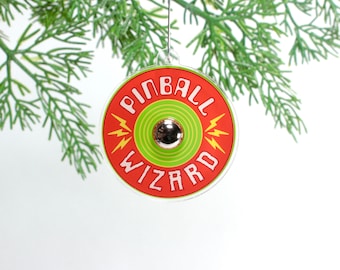 Pinball Wizard Mini Ornament - Albero di Natale Festivo - Retro Gaming Arcade Anni '80