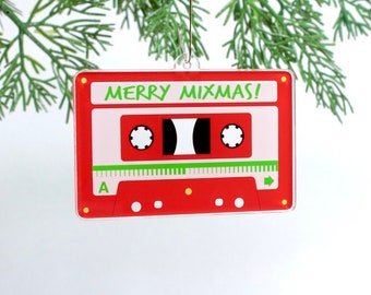Decorazione a forma di cassetta - Boombox, ritorno al Natale degli anni '80