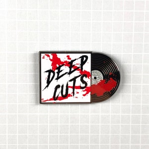 Vinyl Record Pin - Horror 1980&#39;s - Deep Cuts Record Collector