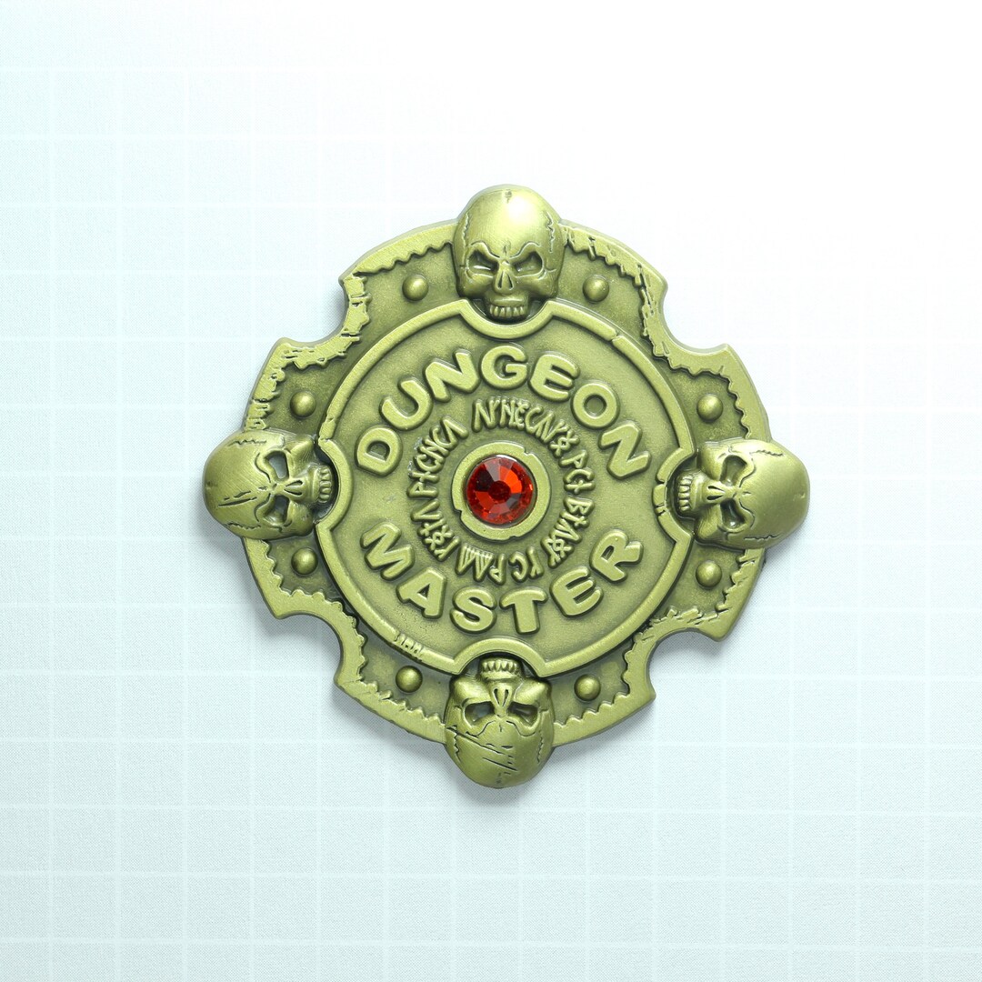 Dnd Pin Dungeon Master 3d Bronze Metal and Crystal D&D RPG - Etsy