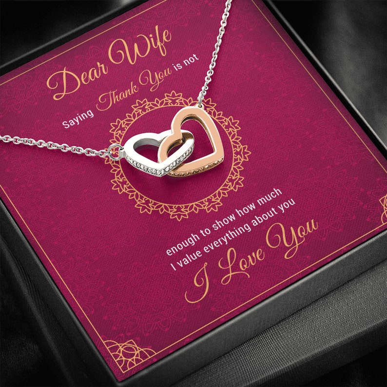 To My Wife Thank You Is Not Enough To Show How Much I Value Everything About You Greeting Card with Necklace
