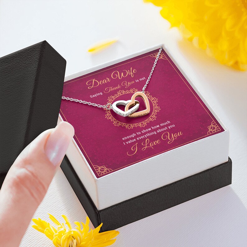 To My Wife Thank You Is Not Enough To Show How Much I Value Everything About You Greeting Card with Necklace