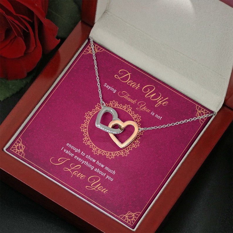 To My Wife Thank You Is Not Enough To Show How Much I Value Everything About You Greeting Card with Necklace