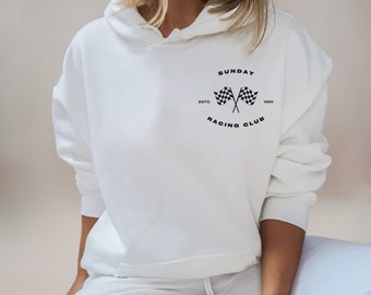 Felpa con cappuccio Formula Uno Felpa F1 Abbigliamento per fan di sport motoristici Felpa da corsa Regalo di Formula Uno Camicia ispirata alle corse del Sunday Club Felpa con cappuccio da corsa