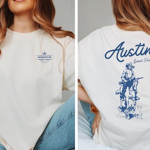 Lando Norris McLaren Formula One Tshirt, Circuit of the Americas Austin Texas Grand Prix Tee Racing Inspired