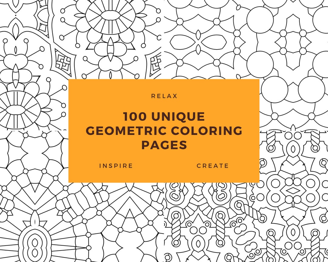 Geometric Pattern Coloring Book: 100 Unique Geometric Pattern Coloring Book  for Adult, Perfect for Relaxation and Stress Relief (Paperback)