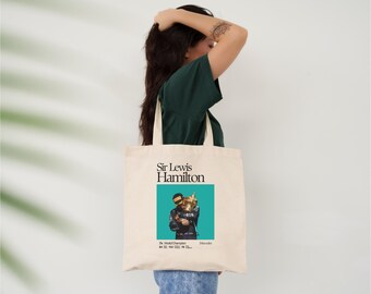 Mercedes F1 Lewis Hamilton Canvas Tote Bag F1 Merch Formula 1 Poster Formula One F1 Gifts F1 Art F1 Prints Formula 1 Gifts Formula One Merch