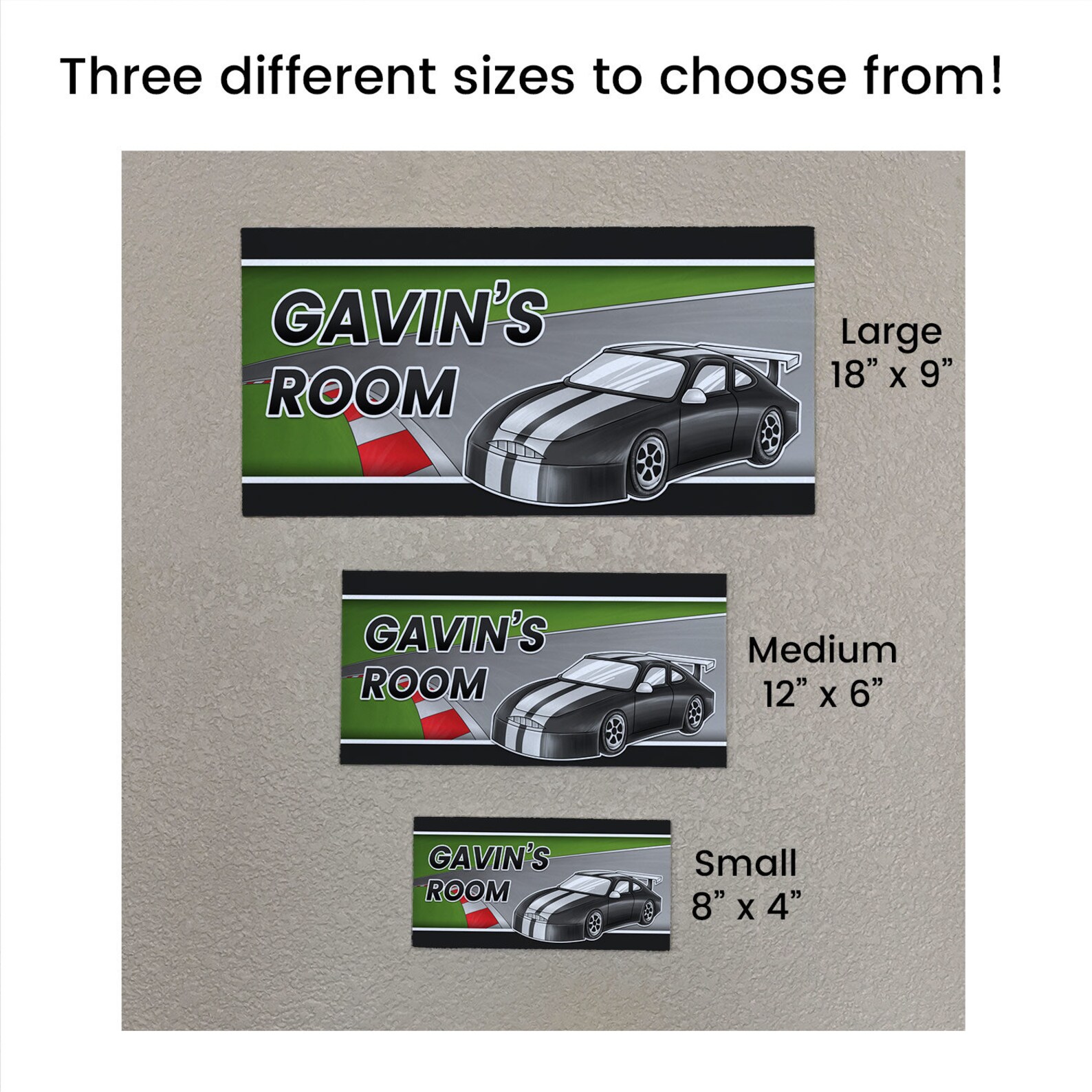 Race Car Door Sign Personalized With Name and Custom Colors Etsy