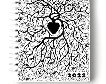 Srce vidi ORGANIZATOR 2022 / heart sees weekly planner, calendar, notebook