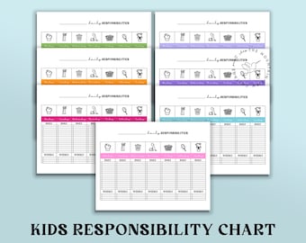 Kids Chore Chart: Rainbow Daily Routine Checklist (EDITABLE, Printable)
