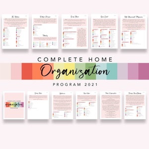HOME ORGANIZATION PROGRAM|Organization Printables|Organization planner|Housekeeping binder|organization checklist|2021|Home Maintenance