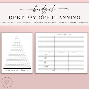 Printable Debt Pay off Planner Pages - Budget Planner Kit - Weekly Budget Template - Financial ...
