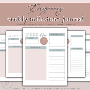 Pregnancy Weekly Milestone Journal New Mom Planner Baby - Etsy