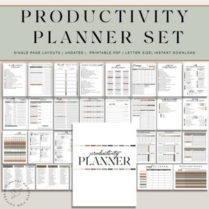 Productivity Planner Printable | Ultimate Life Journal Binder| Daily Productivity Pdf| Digital ADHD Planner for Adults| Goal Organizer A4