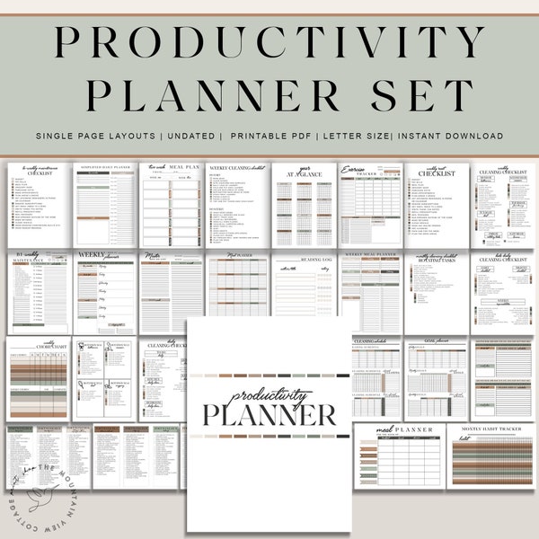 Productivity Planner Printable | Ultimate Life Journal Binder| Daily Productivity Pdf| Digital ADHD Planner for Adults| Goal Organizer A4