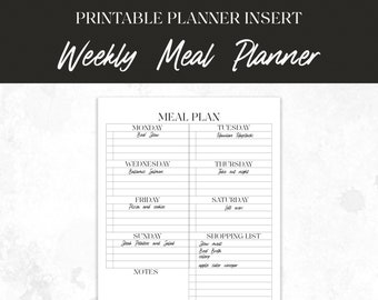 Mini Happy Planner Insert Meal Planning Printable Insert - Etsy