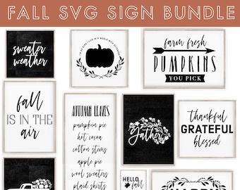 Fall Sign SVGs: 11 Autumn Designs - Digital Cut Files & Prints