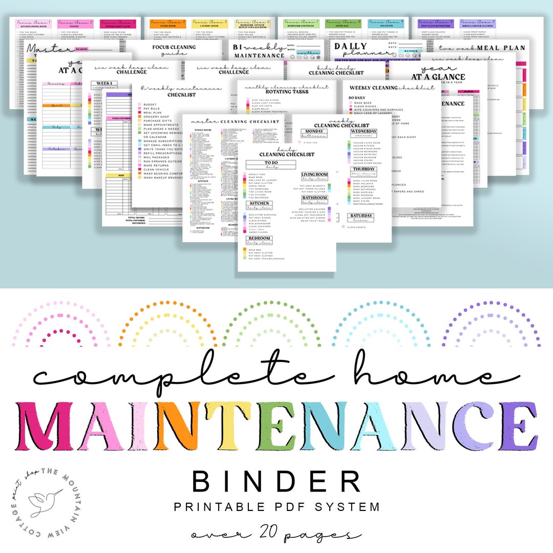 Complete Printable Housekeeping Set| Home Management, Household Binder ...