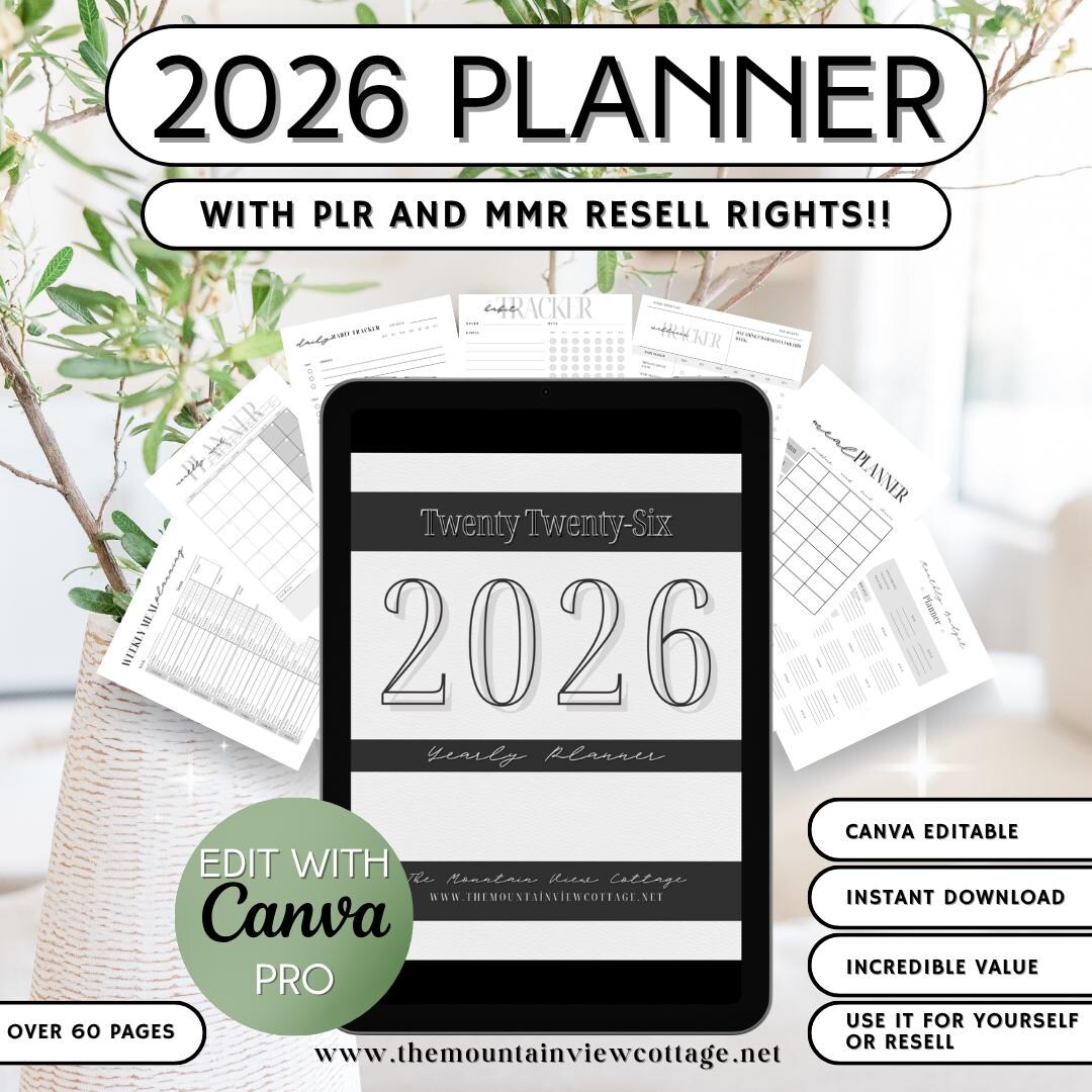 2026 Digital Planner | Resell Rights, Canva Editable - Etsy