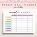 Rainbow Weekly Meal Planner Printable | Shopping, Grocery, Food List | A4  | Planner Insert | Monday and Sunday | Instant Download-budget 